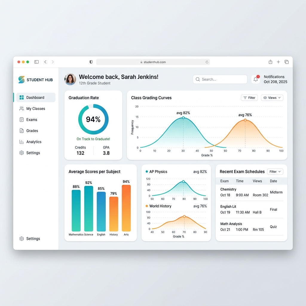 MyESchool Student Academic Dashboard Showcase