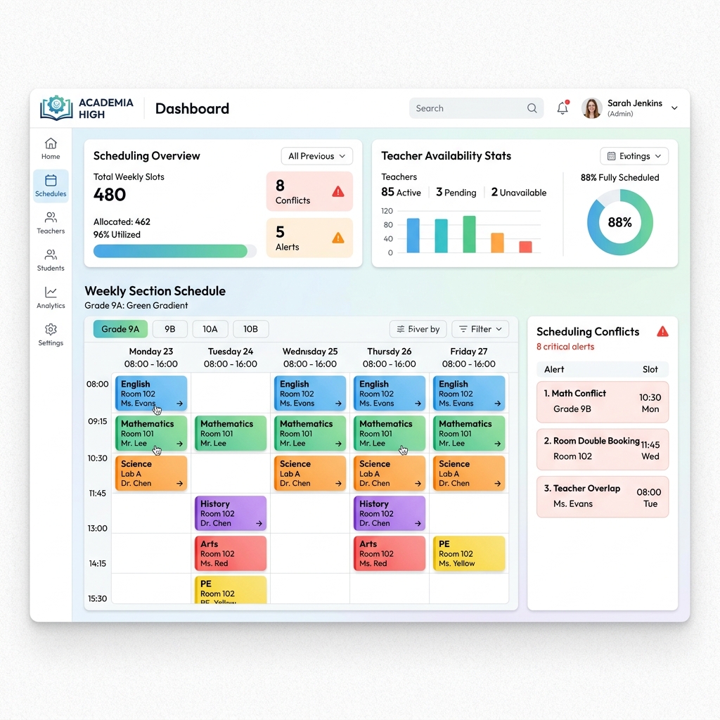 MyESchool Class Routine Scheduling Showcase